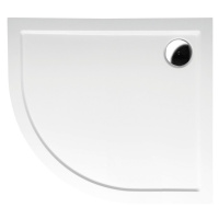 RENA R sprchová vanička z liateho mramoru, štvrťkruh 90x80x4cm, R550, pravá, biela 72891