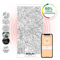 Klarstein Wonderwall Air Art Smart, infračervený ohrievač, mapa mesta Berlín, 60 x 120 cm, 700 W