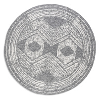 Kusový koberec Gemini 106028 Silver kruh z kolekce Elle – na ven i na doma - 100x100 (průměr) kr