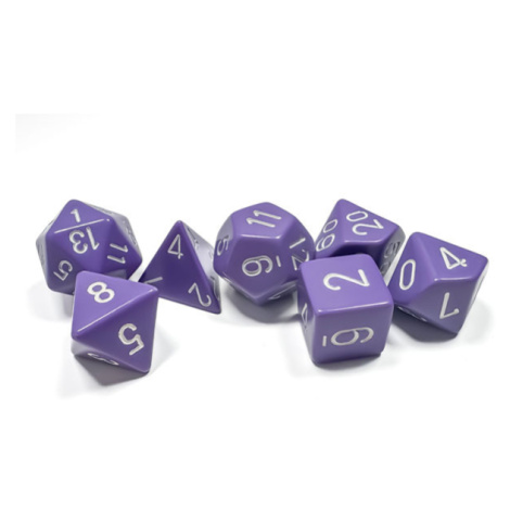 Sada kociek na RPG: Chessex - Purple White Opaque (7 ks)