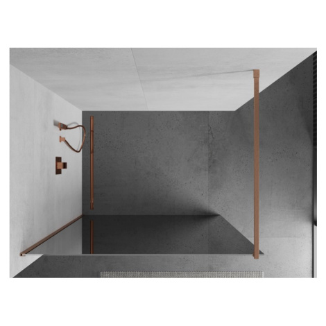 Mexen Kioto, sprchová zástena Walk-In 70 x 200 cm, 8mm sklo vzor zrkadlo, medený matný profil, 8