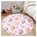 Ružový detský koberec ø 80 cm Comfort – Mila Home