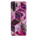 Huawei P40, silikónové puzdro, polygonálny mramorový vzor, Wooze Geometric Marble, farba/fialová