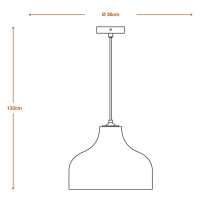 LEDVANCE Závesné svetlo na klobúk, Ø 36 cm, hnedá farba, vlnitá lepenka