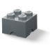 Detský tmavosivý úložný box LEGO® Square
