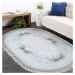 DomTextilu Oválny protišmykový koberec v modrej farbe 26674-154816