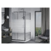 MEXEN/S - Apia sprchovací kút posuvný 90x90, sklo transparent / pruhy, chróm + vanička 840-090-0
