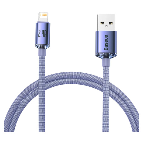 Kábel Baseus Crystal Shine cable USB to Lightning, 2.4A, 1.2m, purple (6932172602703)