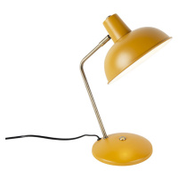 Retro stolová lampa žltá s bronzom - Milou