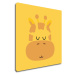 Impresi Obraz Cute giraffe yellow background - 40 x 40 cm