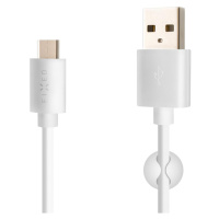 Fixed USB-A/USB-C, 3A, 1m biely