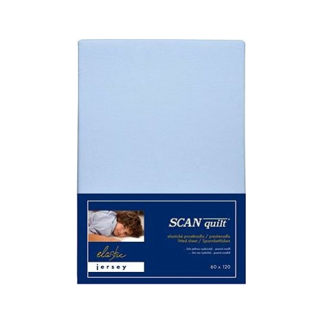 SCANquilt plachta do postieľky JERSEY ELASTIC LYCRA svetlomodrá 60 × 120 cm