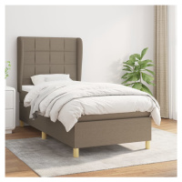 vidaXL Posteľný rám boxspring s matracom sivohnedý 90x190 cm látka