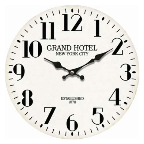 Sconto Nástenné hodiny PRINT biela, ⌀ 34 cm Houseland