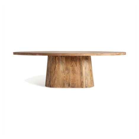 Estila Luxusný moderný konferenčný stolík Malen v oválnom tvare s vidieckym nádychom z masívneho
