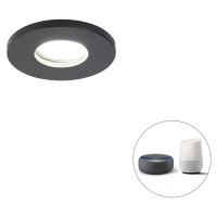 Inteligentné kúpeľňové zápustné bodové svietidlo čierne vrátane WiFi GU10 - Prístrešok