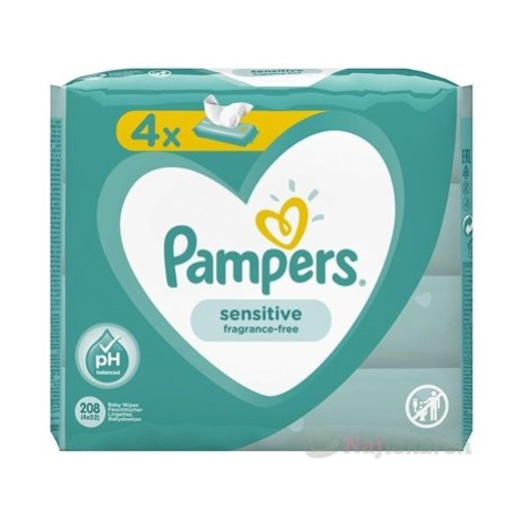 PAMPERS Baby Wipes Sensitive vlhčené obrúsky 4x52 ks (208 ks)