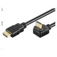 PremiumCord HDMI High Speed+Ethernet kábel, pozlátený zahnutý konektor 270° 1m