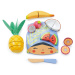 Drevená doska s tropickým ovocím Tropical Fruit Chopping Board Tender Leaf Toys s nožom na krája