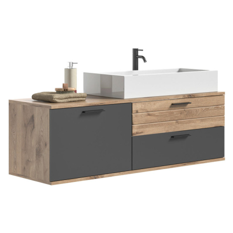 MID.YOU SKRINKA S UMÝVADLOM, sivá, farba duba, farba duba, 140 cm