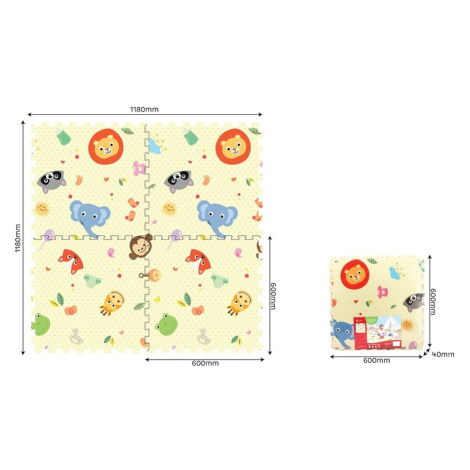 Mäkké puzzle bloky Zvieratká 60x60cm/4 kusy Wiky