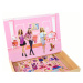 Vzdelávacie magnetické puzzle bábiky Barbie