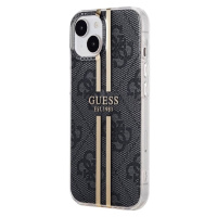 Guess IML 4G Gold Stripe Apple iPhone 15 GUHCP15SH4PSEGK Black