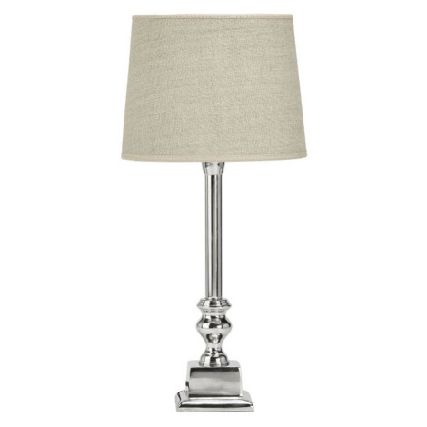 PR Home Stolná lampa Linné, farba chróm/prírodná, výška 46 cm