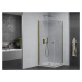 MEXEN/S - Pretoria otváracia sprchovací kút 80x80, sklo transparent, zlatý + vanička 852-080-080