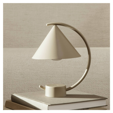 Ferm LIVING LED dobíjacia stolová lampa Meridian, béžová, stmievateľná