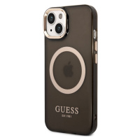 Plastové puzdro Guess na Apple iPhone 14 Plus GUHMP14MHTCMK Translucent MagSafe čierne