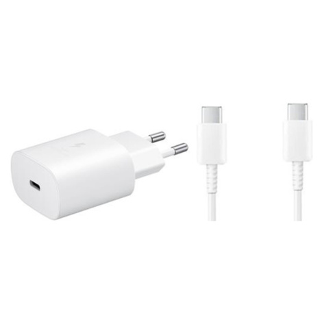 Rýchlonabíjačka Samsung EP-TA800EWE 25W USB-C + kábel Samsung EP-DA705BWE USB-C, biela (Bulk)