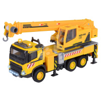 Autíčko stavebné so žeriavom Volvo Truck Crane Majorette kovové so zvukom a svetlom dĺžka 22 cm