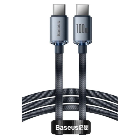 Baseus Crystal Shine CAJY000601, USB-C na USB-C PD100W Power Delivery, 1,2m, čierny