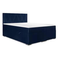 Čalúnená posteľ Kaya 160x200, modrá, vr. matraca a topperu