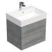 Kúpeľňová skrinka s umývadlom Naturel Cube Way 60x53x46 cm matný betón CUBE46602BESAT