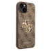 Guess PU 4G Metal Logo Zadný Kryt pre iPhone 15 Plus Brown