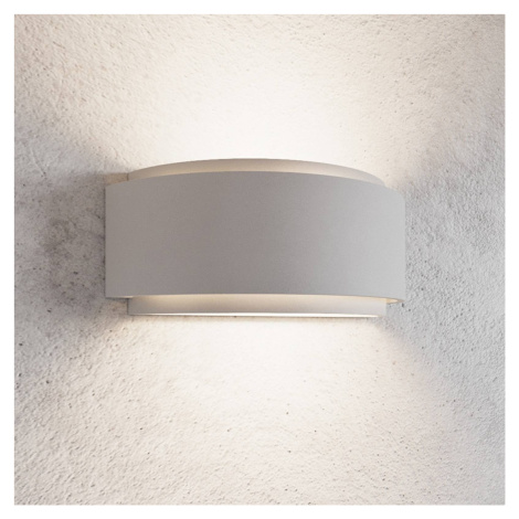 Nástenné svietidlo Lindby Cassian, sadra, 32 cm, biela, polkruhové