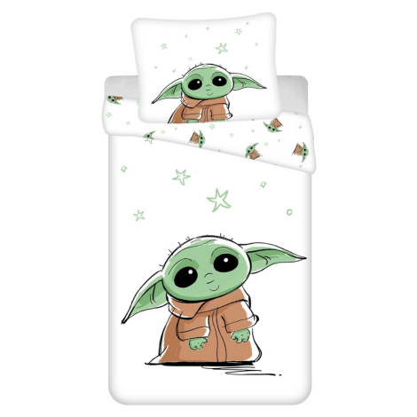 Jerry Fabrics Bavlnené obliečky Star Wars Baby Yoda, 140 x 200 cm, 70 x 90 cm