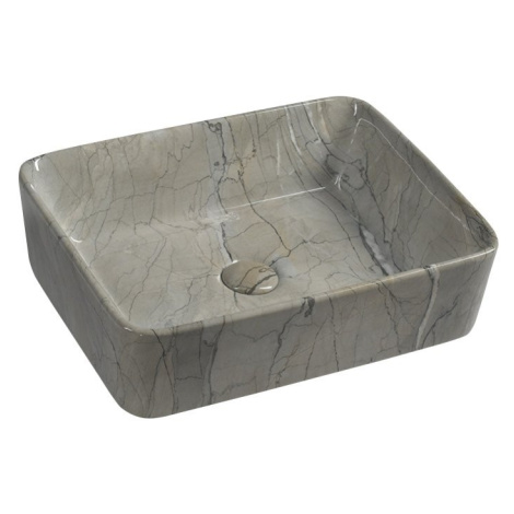 DALMA keramické umývadlo 48x38x13 cm, hranaté, grigio MM513 Sapho