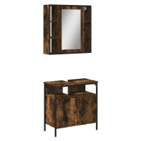 vidaXL 2-dielna sada kúpeľňového nábytku, tmavý dub, kompozitné drevo