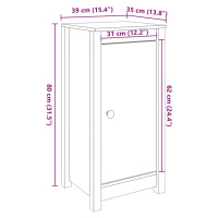 vidaXL Komoda 39x35x80 cm borovicový masív