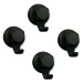 Súprava 4 čiernych samodržiacich nástenných háčikov Compactor Bestlock Black Big Hooks, ⌀ 7,1 cm