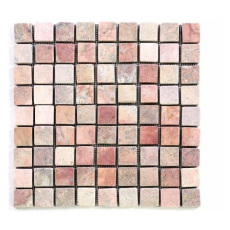 Divero Garth 1637 mramorová mozaika - červená 1 m2 - 30x30x0,4 cm