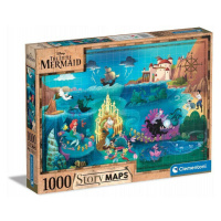 Puzzle 1000 dielikov Disney Mapa - Malá morská víla