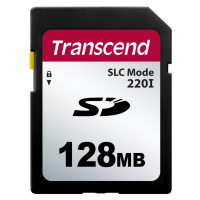 Transcend 128MB SD220I MLC priemyselná pamäťová karta (SLC mode), 22MB/s R, 20MB/s W, čierna