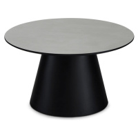 Konferenčný stolík vo svetlosivej a čiernej farbe s doskou v dekore mramoru ø 80 cm Tango – Furn