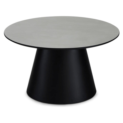 Konferenčný stolík vo svetlosivej a čiernej farbe s doskou v dekore mramoru ø 80 cm Tango – Furn Furnhouse