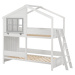 Juskys Detská poschodová posteľ Dream House 90 x 200 cm s 2 posteľami a rebríkom