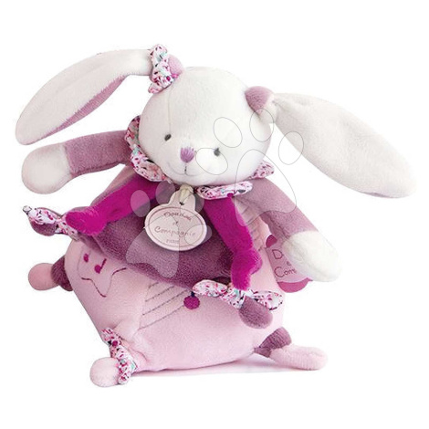 Plyšový zajačik s melódiou Lapin Cerise Music Box Doudou et Compagnie v darčekovom balení ružový